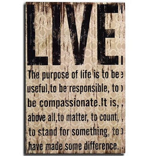 Best Shopping Adeco 'Live' Decorative Wood Wall Sign Plaque