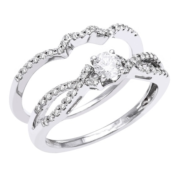 Beverly Hills Charm 14k White Gold 12ct TDW Bridal Ring Set (H-I, SI2 ...