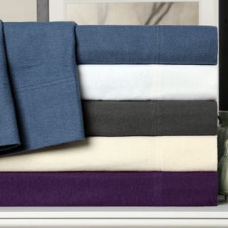 Online Specials Solid Flannel Cotton Sheet Set or Pillowcase Separates