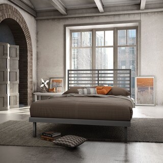 Find Shop Amisco Theodore 54-inch Magnetite Glossy Grey Full Size Metal Bed