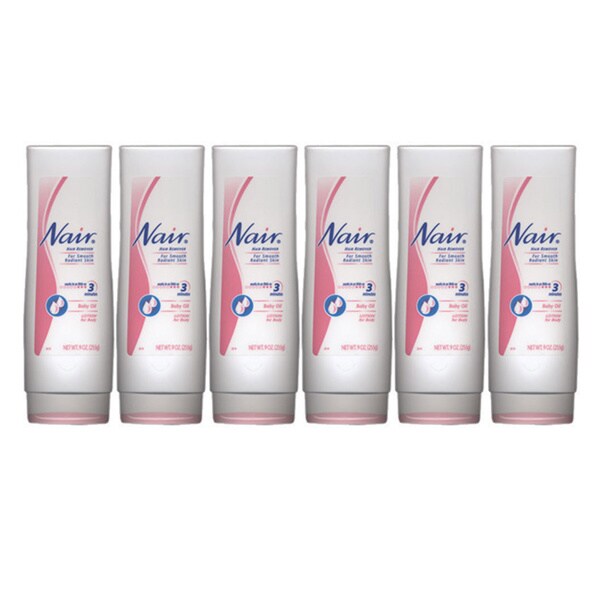 Nair Hair Remover 9-ounce Lotion with Baby Oil (Pack of 6)