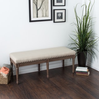 Elements Weathered Espresso Upholstered Dining Bench