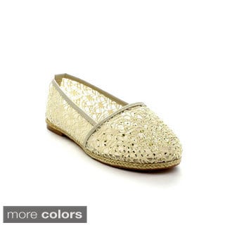 Reneeze Women's 'June-1' Crocheted Espadrille Flats Today: $26.99