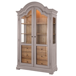 Great Prices Dove Grey/ Brown Display Cabinet