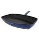 Chasseur 1.75-quart Blue Rectangular French Cast Iron Grill Pan