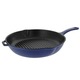 Chasseur 1.2-quart Blue Round French Cast Iron Grill Pan