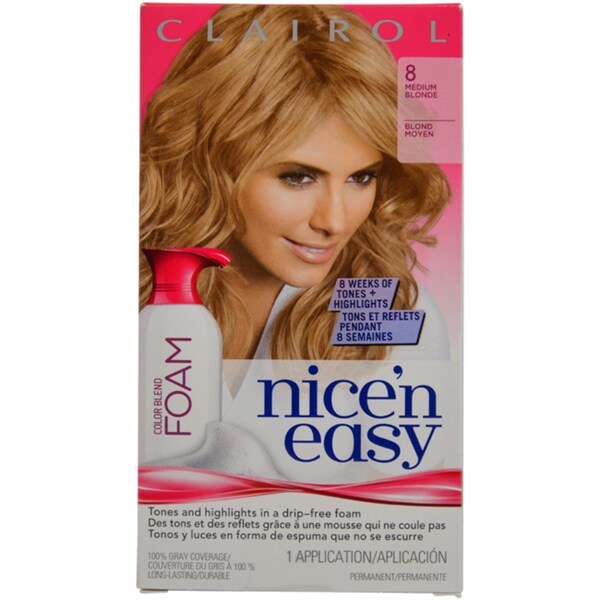 Clairol Nice 'n Easy Color Blend Foam 8 Medium Blonde Hair Color