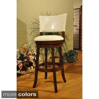 (^_-) Whitaker Rubberwood Swivel Bar Stools (Set of 2)