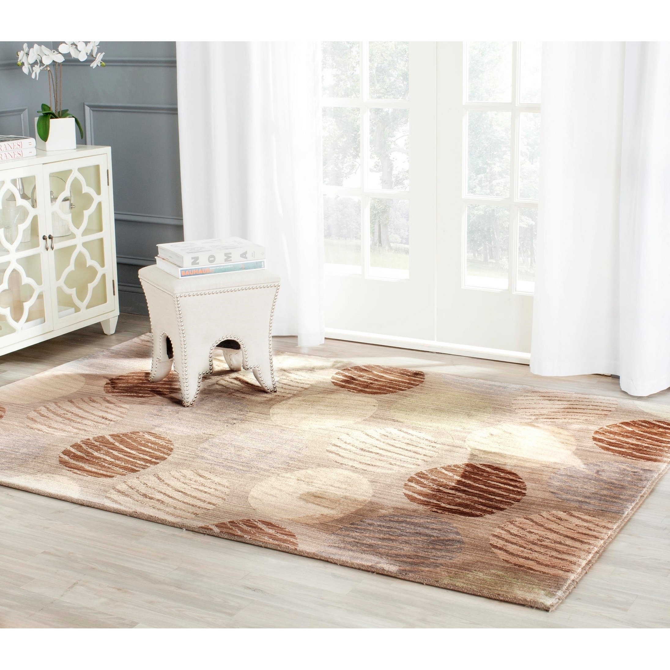 Safavieh Infinity Taupe/ Beige Polyester Rug (4 X 6)