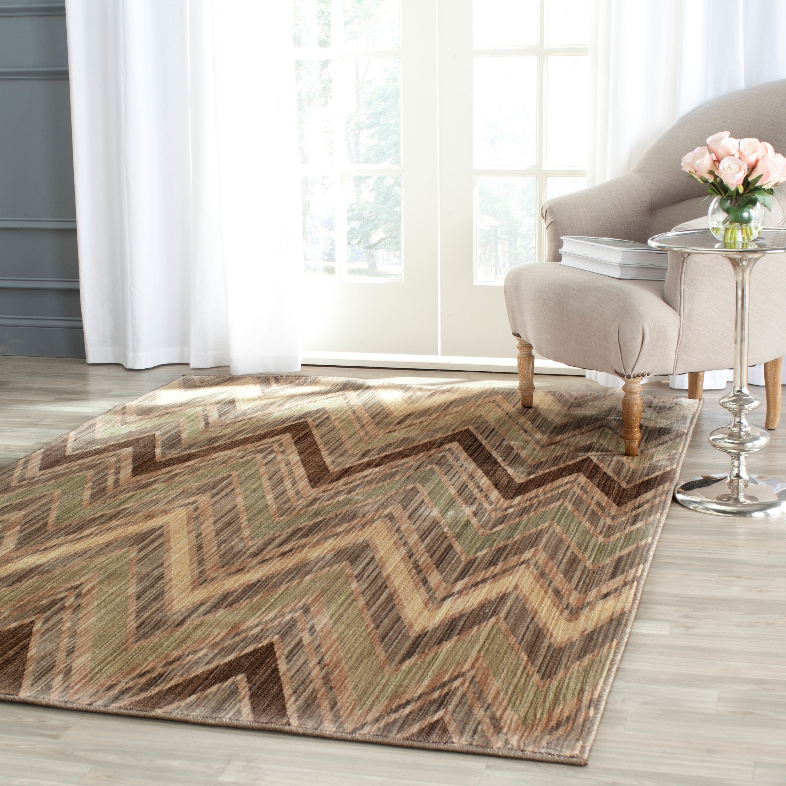 Safavieh Infinity Taupe/ Beige Polyester Rug (8 X 10)