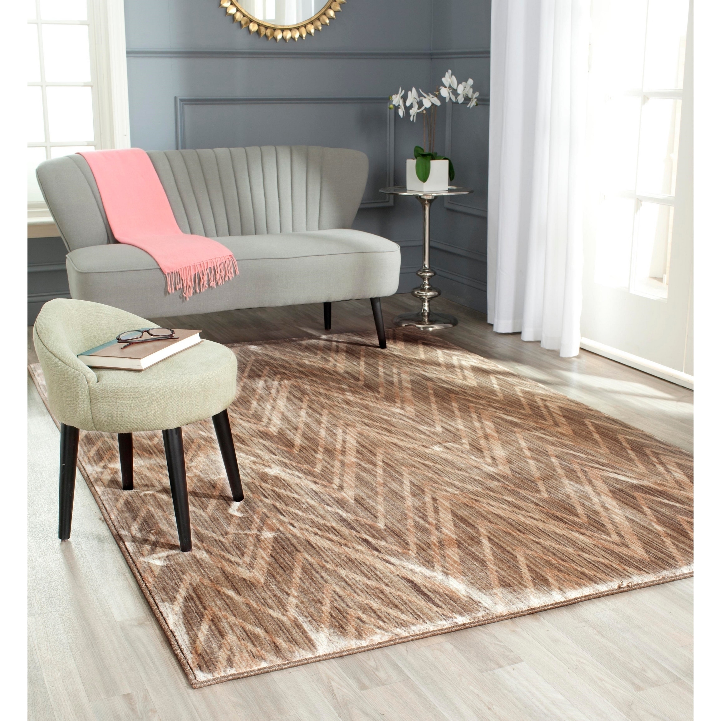Safavieh Infinity Taupe/ Beige Polyester Rug (8 X 10)