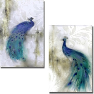 ( ._.) J. P. Prior 'Jewel Plumes I and II' 2-piece Canvas Art Set