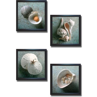 Cheap Gayle and Glen Wans 'Seashells' Framed 4-piece Canvas Art Set