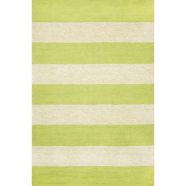 Bold Stripe Lime Green/ Cream Outdoor Rug (3'6 x 5'6) 16199189