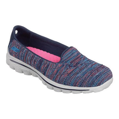 Women's Skechers GOwalk 2 Captivate Slip On Navy/Coral