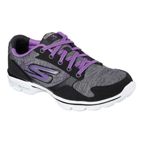 Women's Skechers GOwalk 3 Compete Sneaker Black/Purple
