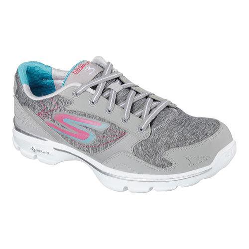 Women's Skechers GOwalk 3 Compete Sneaker Gray/Aqua
