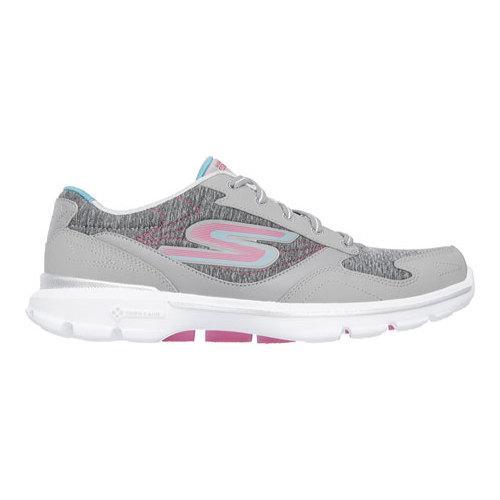Women's Skechers GOwalk 3 Compete Sneaker Gray/Aqua