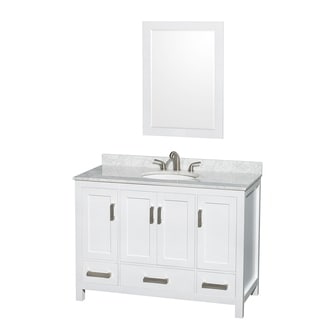 Special Offers Sheffield 3-hole Faucet White Wood 48-inch Single Vanity