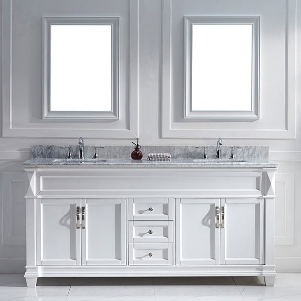 Virtu USA Victoria 72inch White Double Sink Vanity Set  16212975 