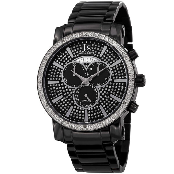 Joshua & Sons Men's Diamond Chronograph Stainless Steel Bracelet Watch