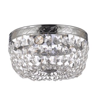 Compare Price Crystal Flush Empire Silver 3-light Chandelier
