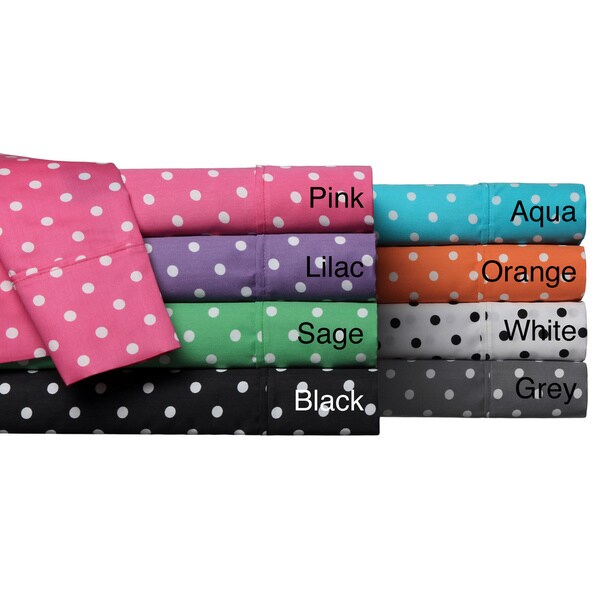 Wrinkle Resistant Polka Dot Sheet Set