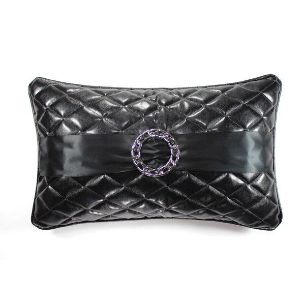 Jackson Morgan Black Embellished Quilted Throw Pillow - 16219153 - Overstock.com Shopping ...