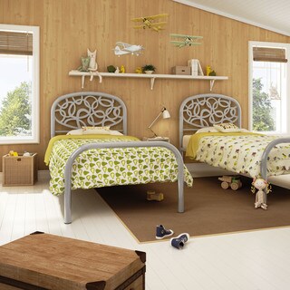 Amisco Alba Twin-size Silver Grey Metal Bed