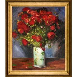 Sale Price Vincent Van Gogh 'Vase with Red Poppies ' Hand Painted Framed Canvas Art
