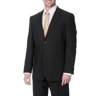 Pronto Men's Slim Fit Wool Max Charcoal Wool Blend 2-piece Suit-Image