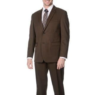 Martino Men's Slim Fit Wool Rich Brown Wool Blend Suit-Image