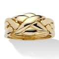 PalmBeach 14k Yellow Gold-Plated Interwoven Puzzle Ring Tailored