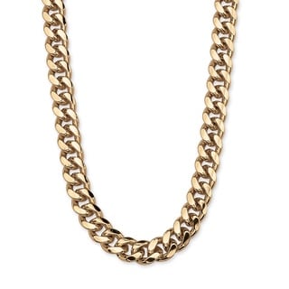 PalmBeach Men's Curb Link Chain in Yellow Gold Tone 30"
