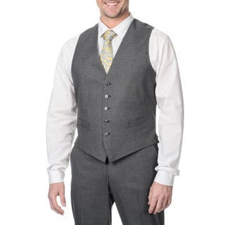 Perry Ellis Men's Medium Grey Sharkskin Suit Separate Vest-Image