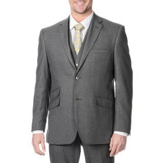 Perry Ellis Men's Slim Fit Medium Grey Sharkskin Suit Separate Blazer-Image