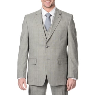 Perry Ellis Men's Slim Fit Grey Plaid Suit Separate Blazer-Image