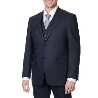 Perry Ellis Men's Slim Fit Navy Sharkskin Suit Separate Blazer-Image