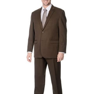 Martino Men's 'Wool Rich' Taupe Wool Blend Suit-Image