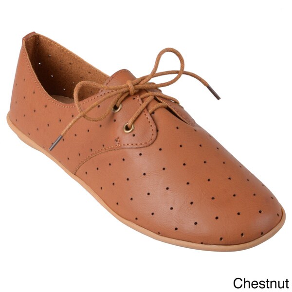 Journee Collection Women's 'Aidan-06' Perforated Lace-up Oxfords
