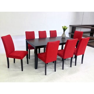 (^_-) Warehouse of Tiffany 9-piece Red Juno Table Dining Set