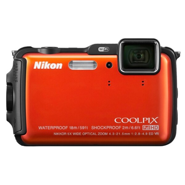 Nikon COOLPIX AW120 16MP Waterproof Orange Digital Camera