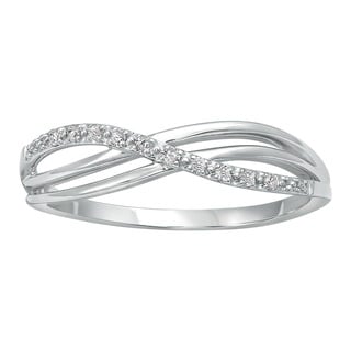 Beverly Hills Charm 10k White Gold Crossover Diamond Accent Ring (H-I ...