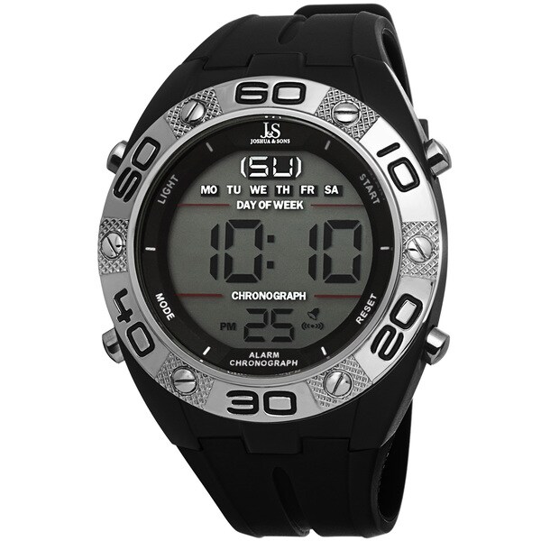 Joshua & Sons Men's Digital Chronograph Silicone Strap Watch