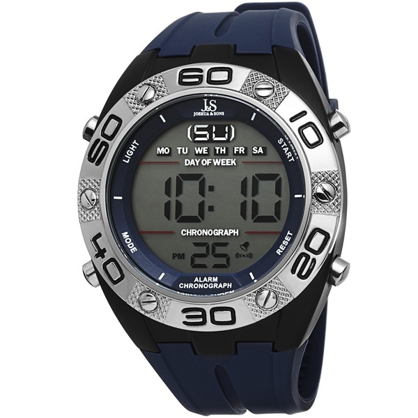Joshua & Sons Men's Digital Chronograph Silicone Strap Watch