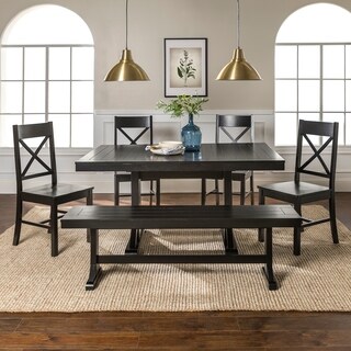 Big Save Black Solid Wood 6-Piece Dining Set
