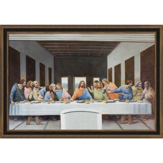 --->  Leonardo Da Vinci The Last Supper Hand Painted Framed Canvas Art