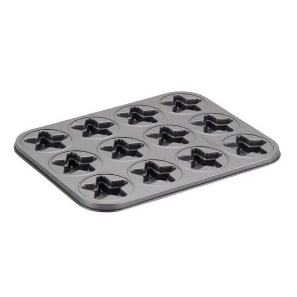 Cake Boss Novelty Grey Nonstick Bakeware 12-Cup Star Molded Cookie Pan