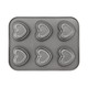 Cake Boss Novelty Grey Nonstick Bakeware 6-Cup Heart Cakelette Pan