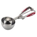 Cake Boss Stainless Steel Tools and Gadgets Mechanical Ice Cream Scoop with Red Silicone Grips